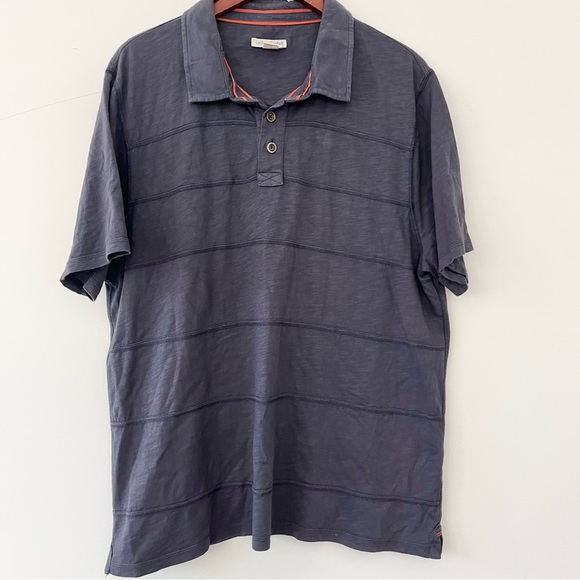 Carbon 2 Cobalt Navy Blue w Orange Details Polo Mens 100% Cotton Large - Picture 8 of 8